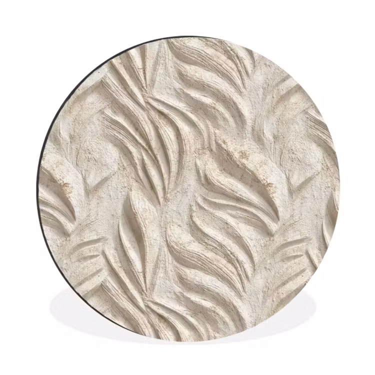 Wandcirkel - Aluminium - Textuur - Reliëf - Beige — 1