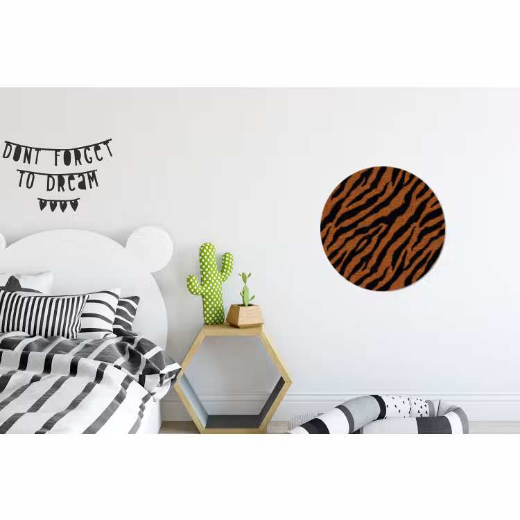 Wandcirkel - Aluminium - Tijger - Zwart - Vacht — 5