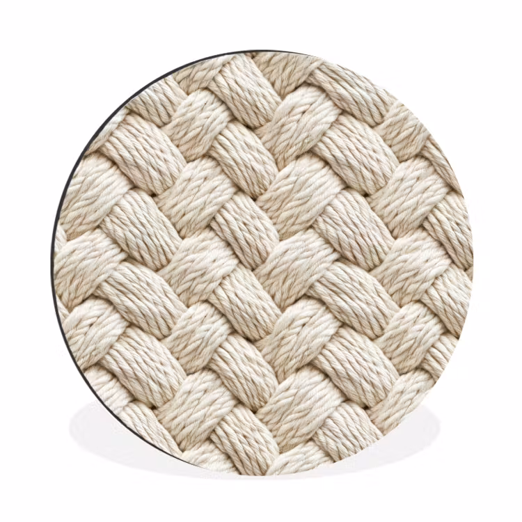 Wandcirkel - Aluminium - Touw - Gebreid - Beige — 1