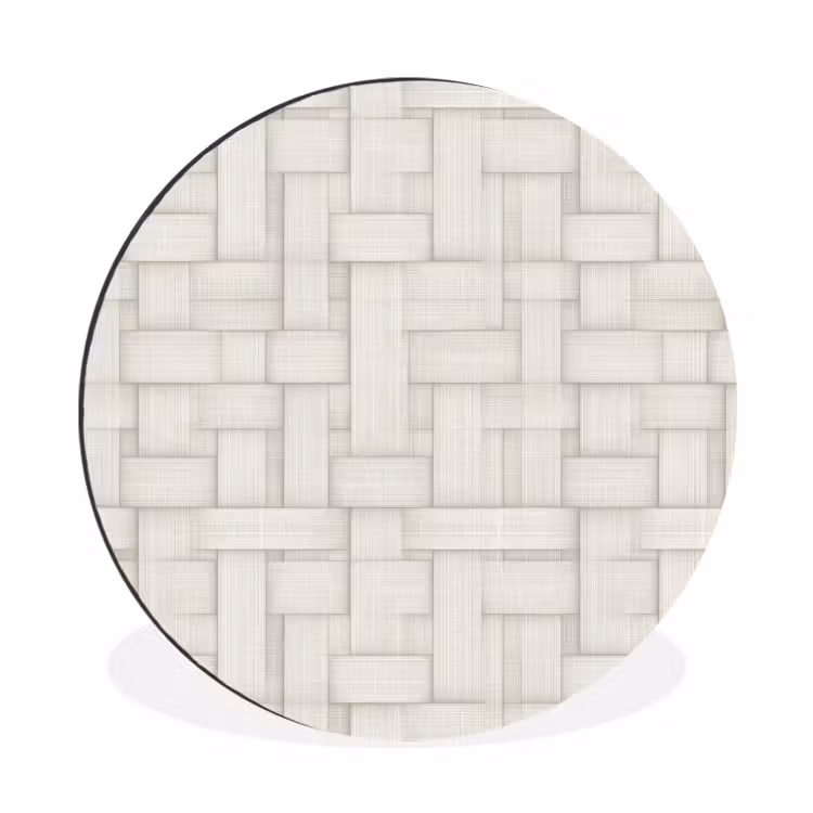 Wandcirkel - Aluminium - Vlechtwerk - Banen - Beige — 1