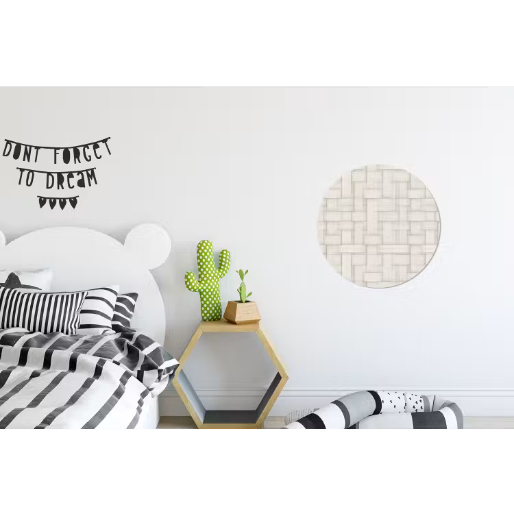 Wandcirkel - Aluminium - Vlechtwerk - Banen - Beige — 5