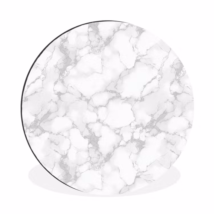 Wandcirkel - Aluminium - Wit - Marmer - Grijs — 1