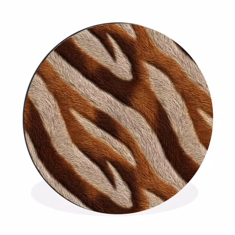 Wandcirkel - Aluminium - Zebra - Bruin - Patroon — 1