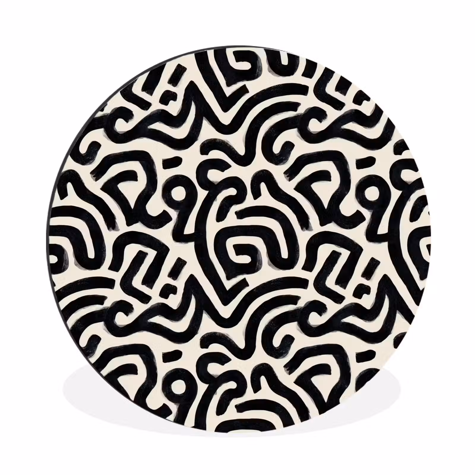 Wandcirkel - Aluminium - Modern - Abstract - Zwart — 1