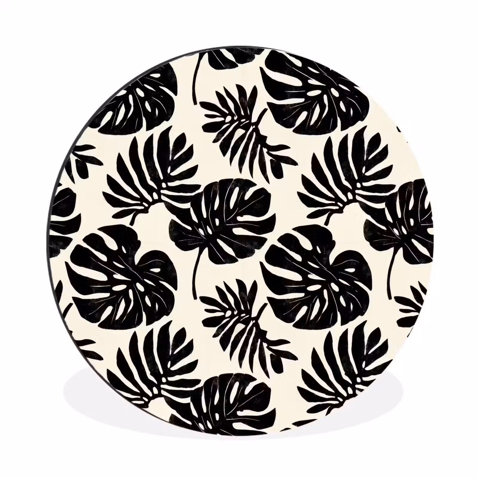 Wandcirkel - Aluminium - Modern - Monstera - Zwart — 1