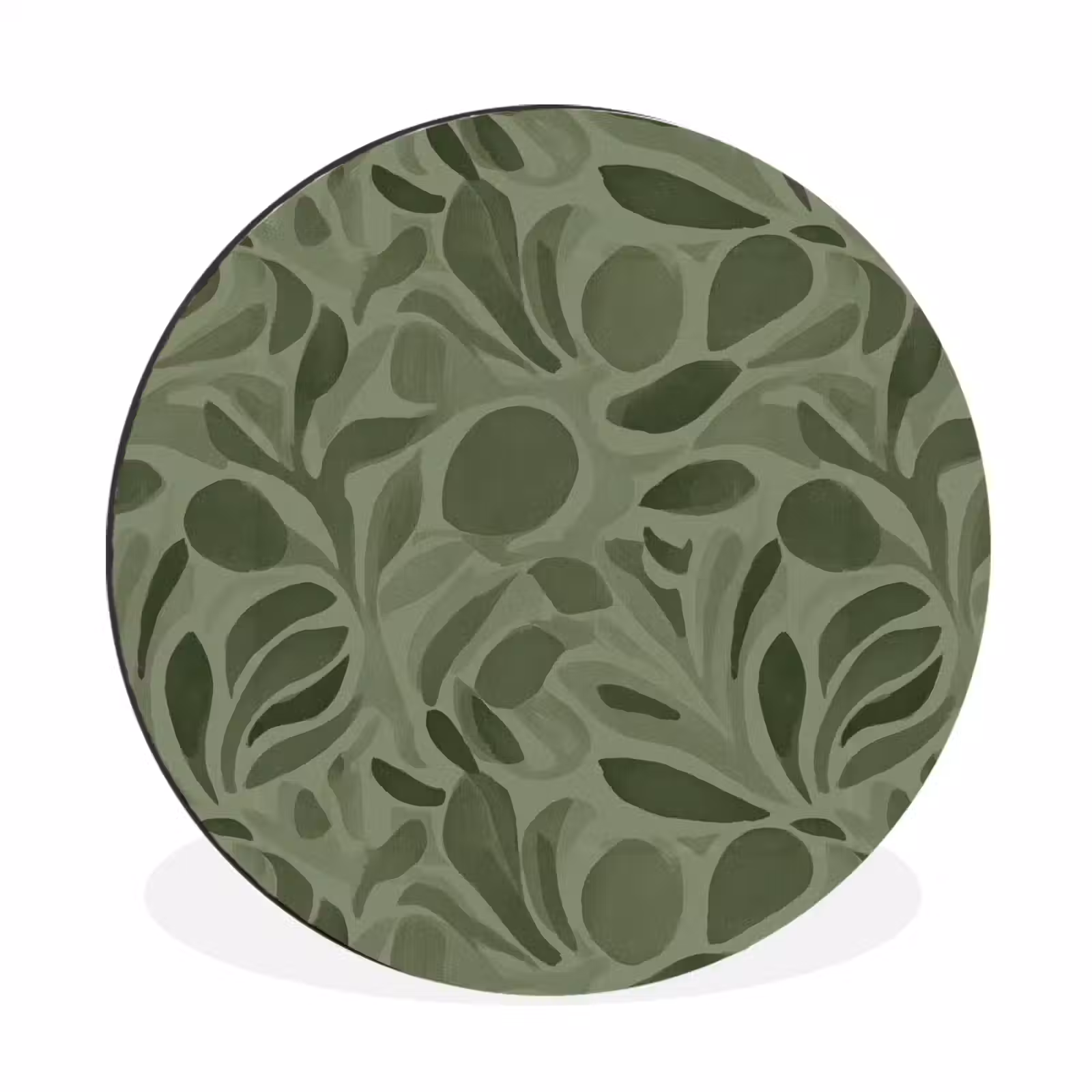 Wandcirkel - Aluminium - Sereen - Bladeren - Groen — 1