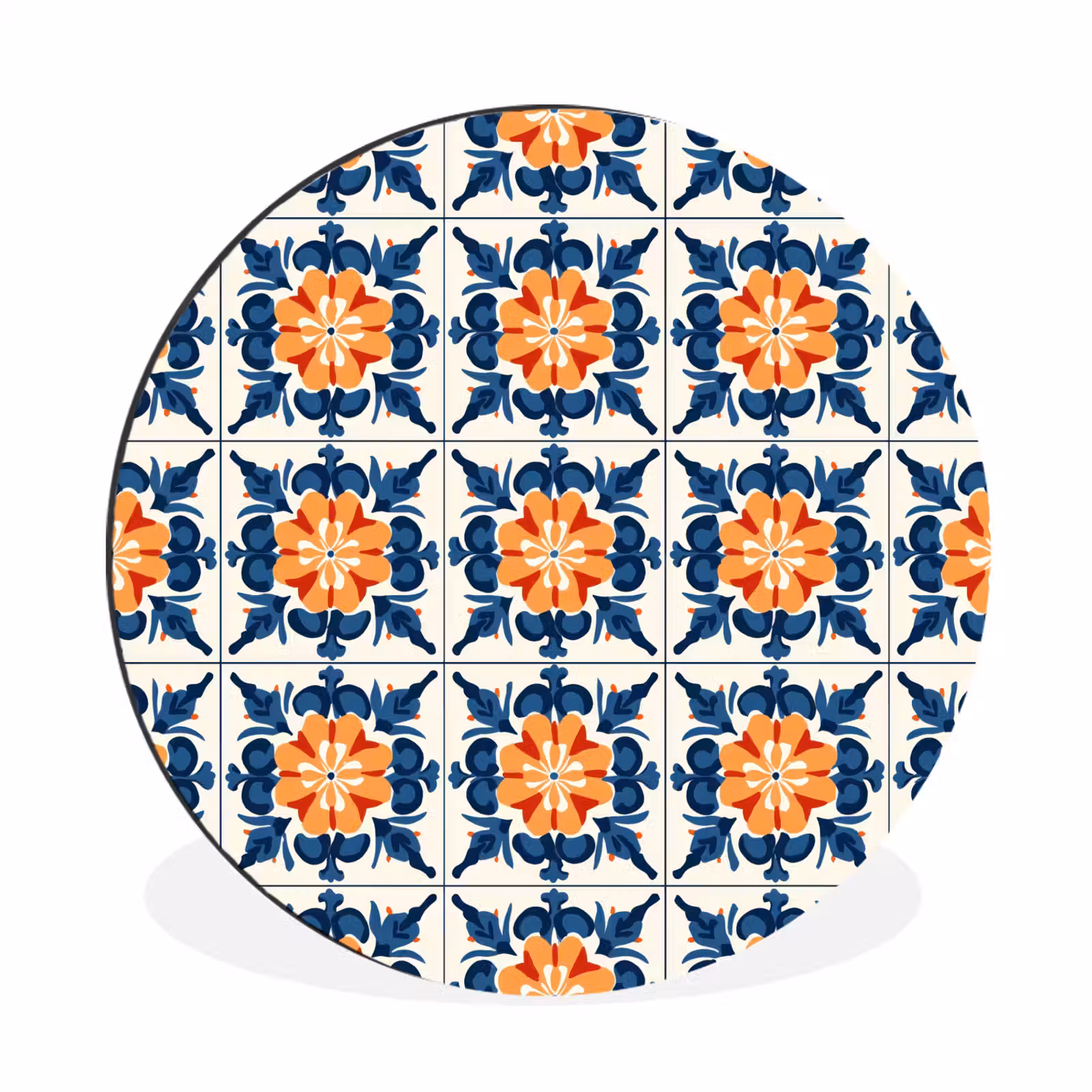 Wandcirkel - Aluminium - Traditioneel - Tegel - Oranje — 1