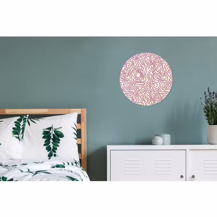 Wandcirkel - Aluminium - Kronkelende lijn - Magenta - Crème — 4