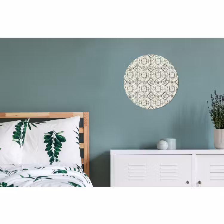Wandcirkel - Aluminium - Krulornament - Tegel - Groen — 4