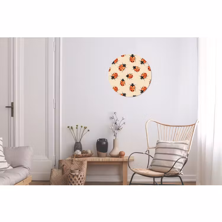Wandcirkel - Aluminium - Lieveheersbeestjes - Patroon - Rood — 2