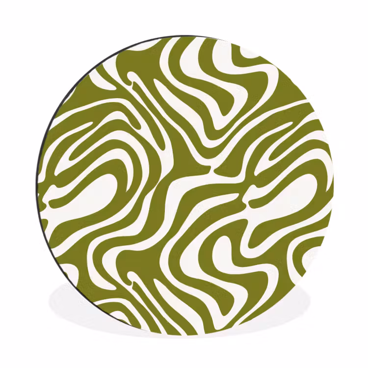 Wandcirkel - Aluminium - Lijnpatroon - Groen - Organisch — 1
