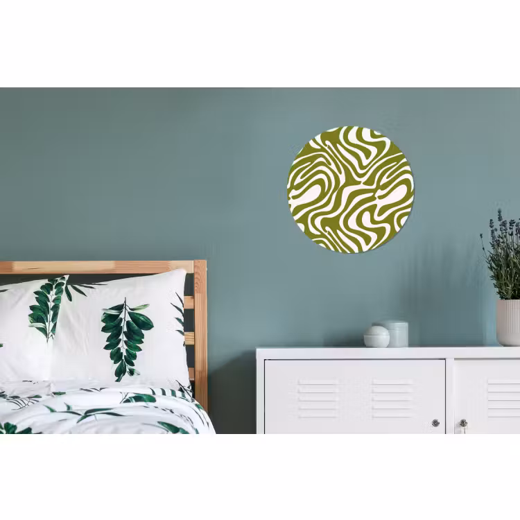 Wandcirkel - Aluminium - Lijnpatroon - Groen - Organisch — 4