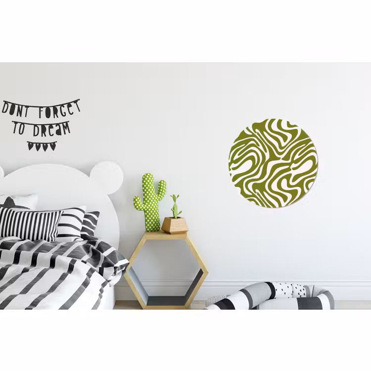 Wandcirkel - Aluminium - Lijnpatroon - Groen - Organisch — 5