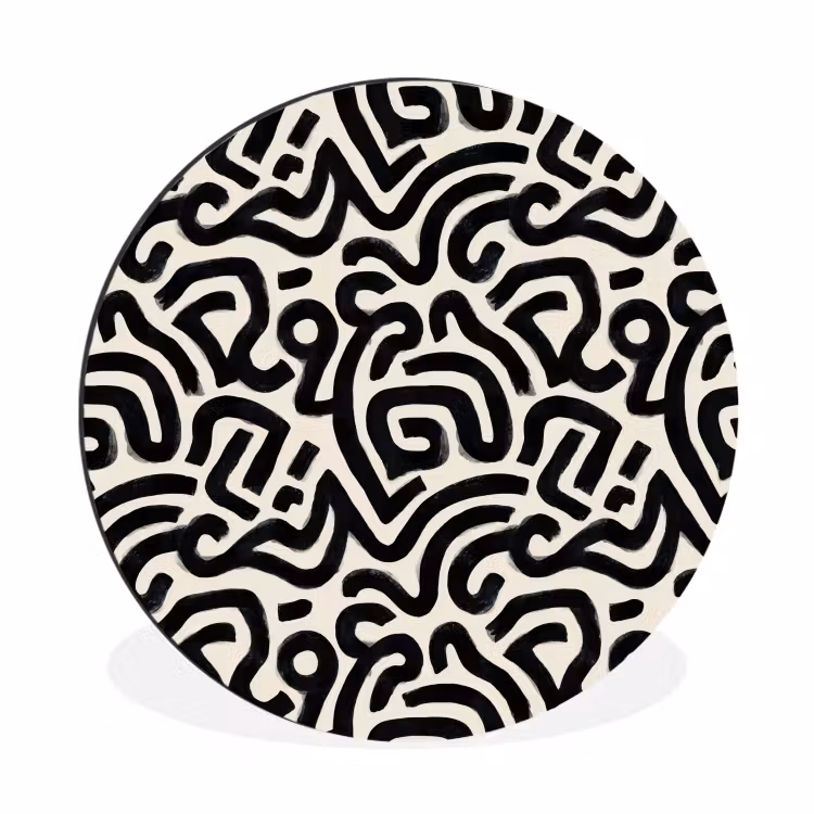 Wandcirkel - Aluminium - Modern - Abstract - Zwart — 1