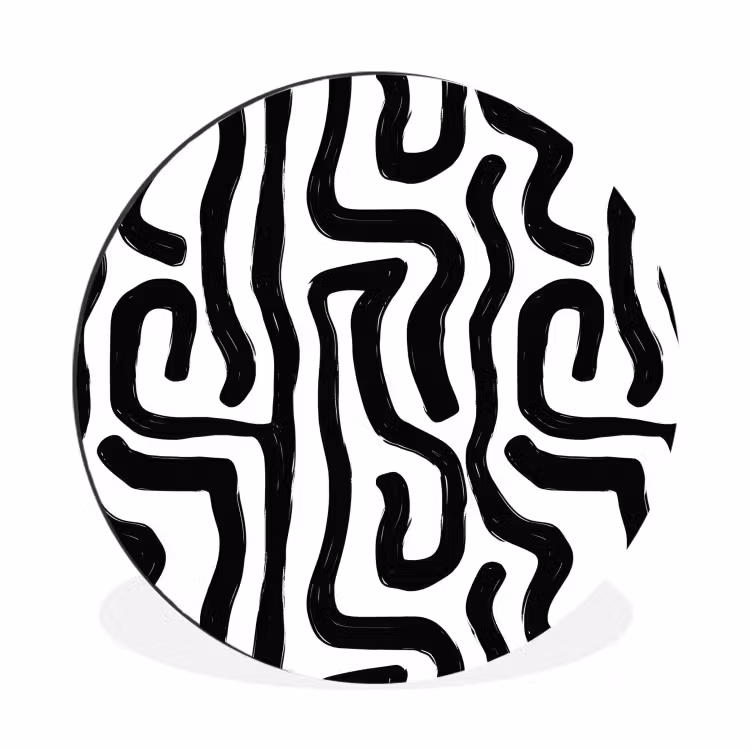 Wandcirkel - Aluminium - Modern - Lijnen - Zwart — 1
