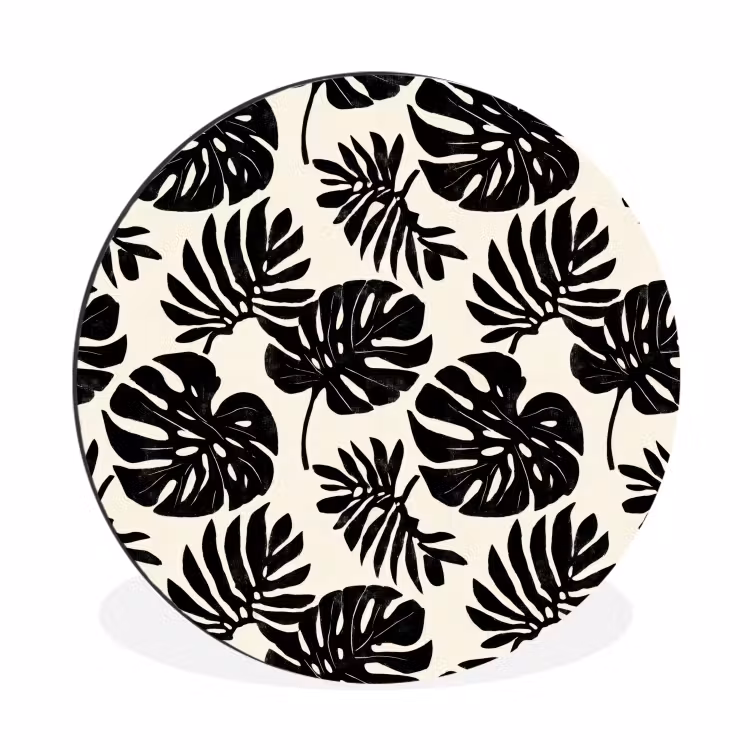 Wandcirkel - Aluminium - Modern - Monstera - Zwart — 1