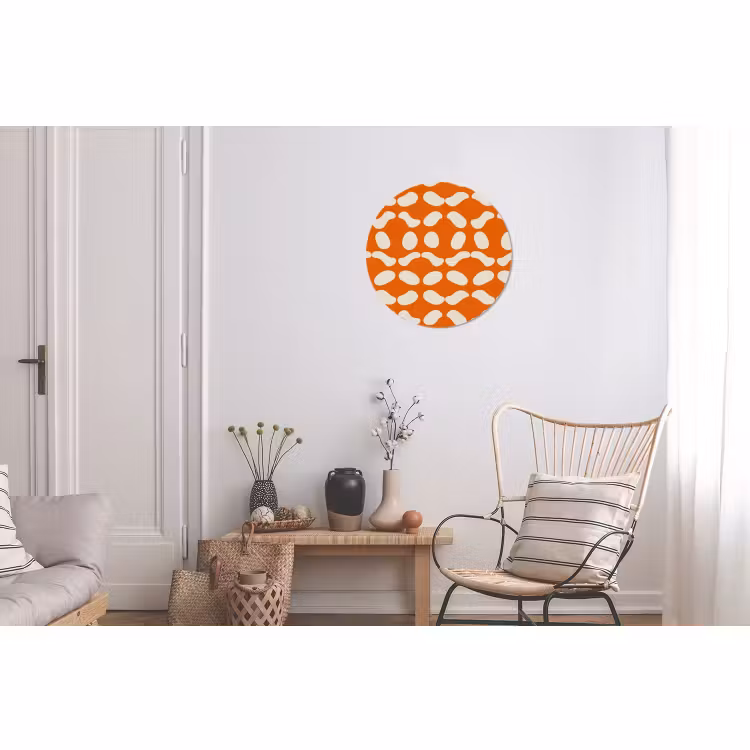 Wandcirkel - Aluminium - Oranje - Organische vormen - Wit — 2