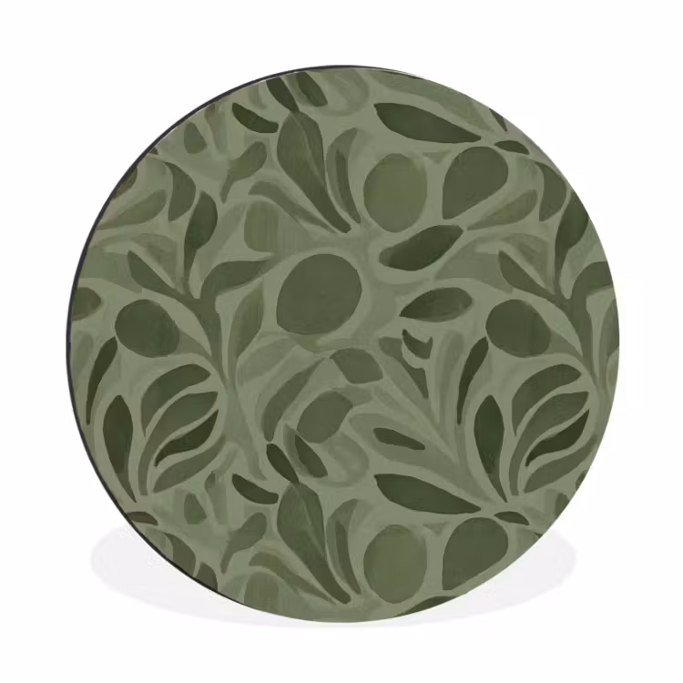 Wandcirkel - Aluminium - Sereen - Bladeren - Groen — 1