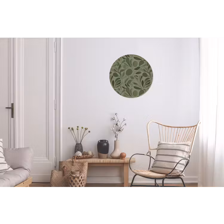 Wandcirkel - Aluminium - Sereen - Bladeren - Groen — 2