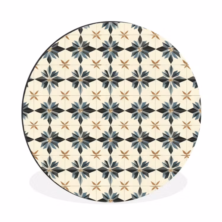 Wandcirkel - Aluminium - Sierlijk - Ornament - Blauw — 1