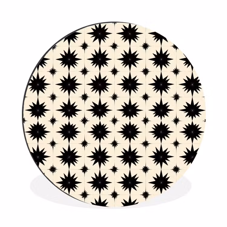 Wandcirkel - Aluminium - Stervormen - Geometrisch - Zwart — 1