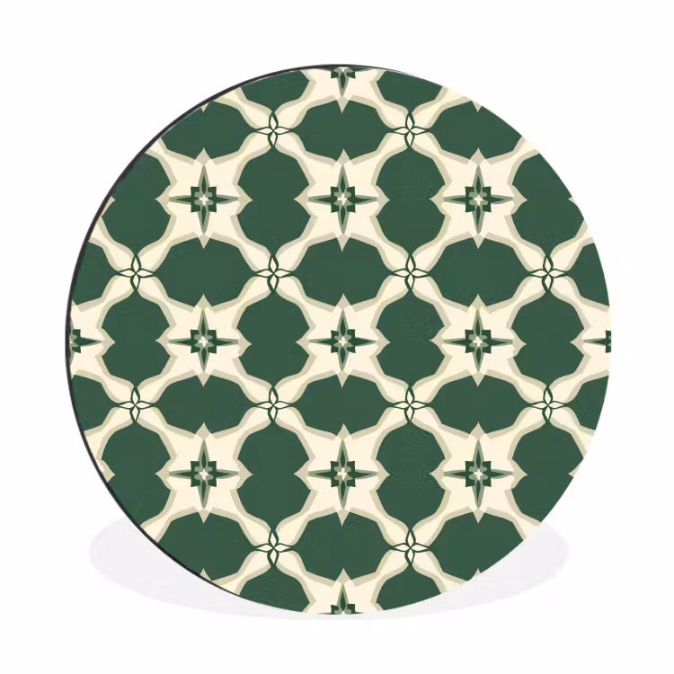 Wandcirkel - Aluminium - Tegel - Klassiek - Groen — 1