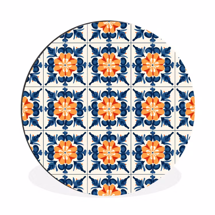Wandcirkel - Aluminium - Traditioneel - Tegel - Oranje — 1