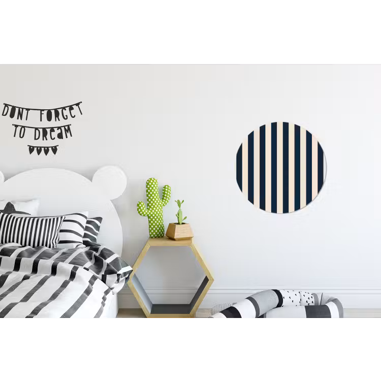 Wandcirkel - Aluminium - Verticale strepen - Blauw - Crème — 5