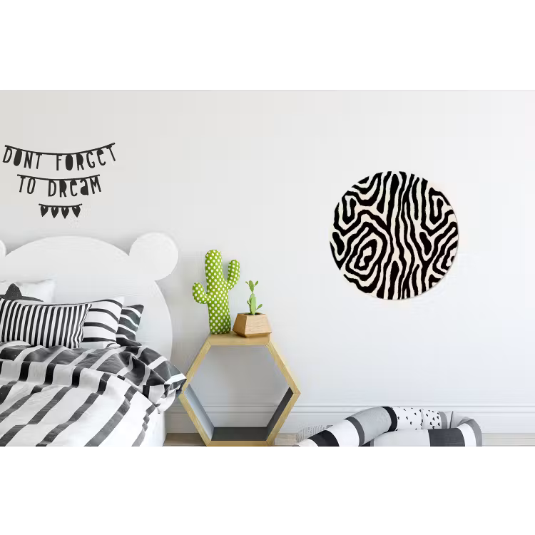 Wandcirkel - Aluminium - Zebra - Zwart - Abstract — 5