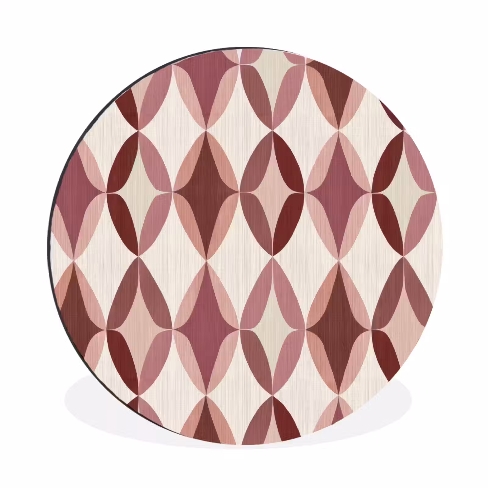 Wandcirkel - Aluminium - Ovaal - Textuur - Roze — 1