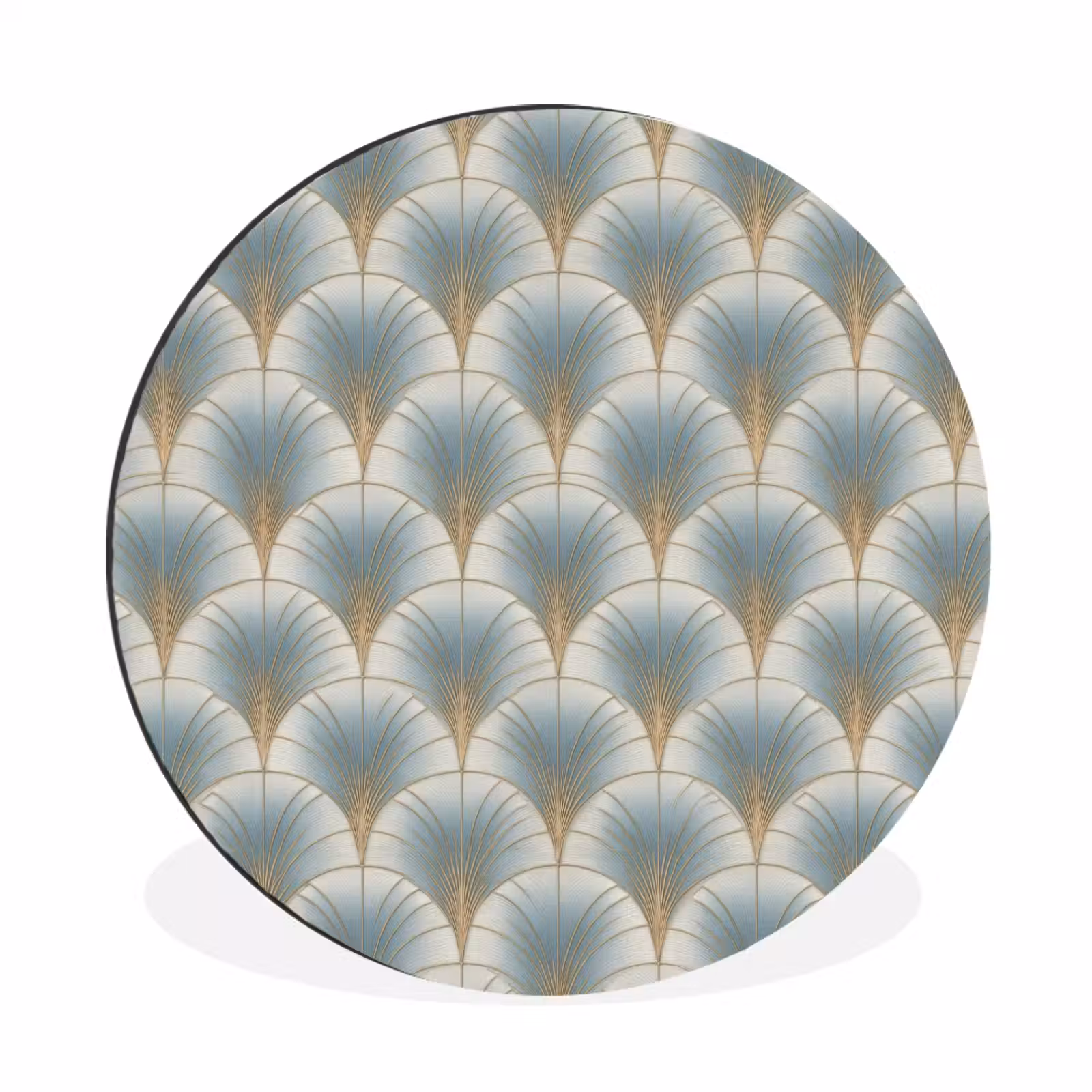 Wandcirkel - Aluminium - Waaier - Klassiek - Blauw — 1