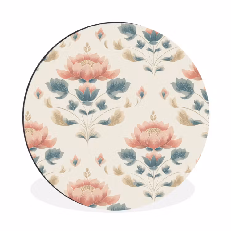 Wandcirkel - Aluminium - Lotus - Bloemen - Roze — 1