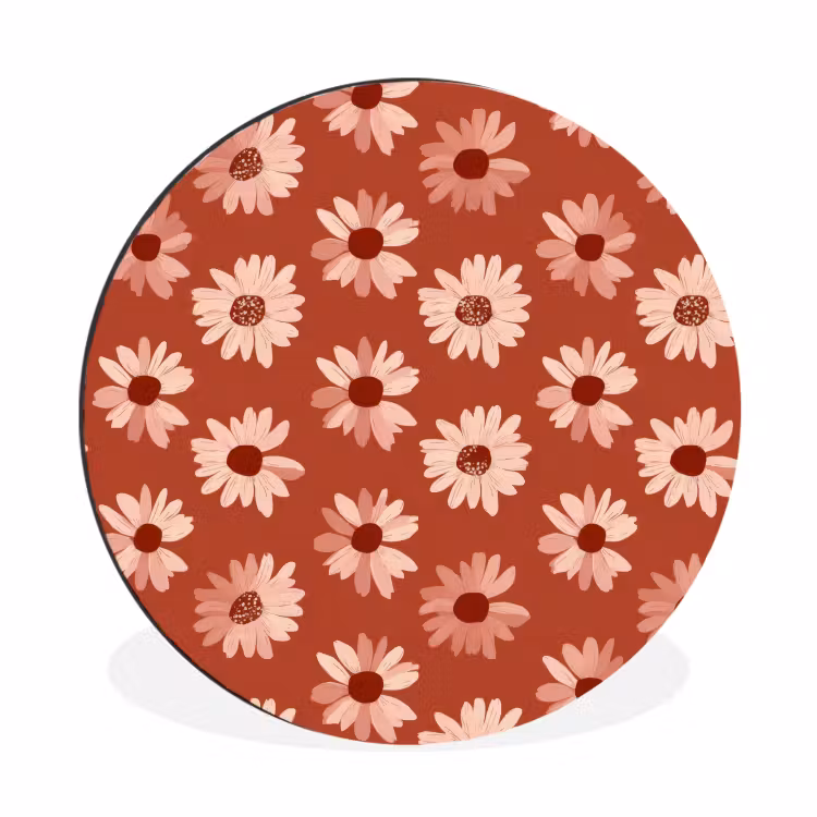 Wandcirkel - Aluminium - Madelief - Retro - Terracotta — 1
