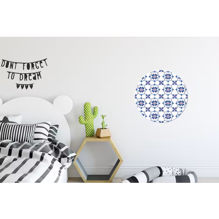 Wandcirkel - Aluminium - Modern - Patroon - Blauw - Roze — 5