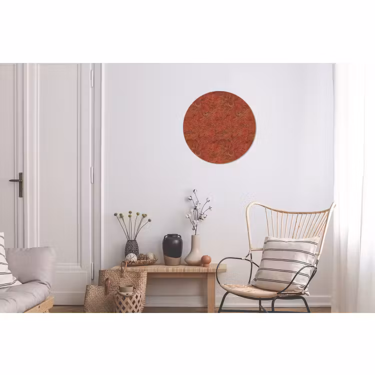 Wandcirkel - Aluminium - Oosters - Bloemen - Terracotta — 2