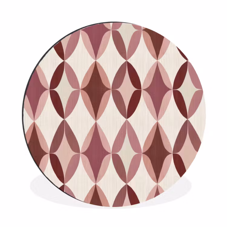 Wandcirkel - Aluminium - Ovaal - Textuur - Roze — 1