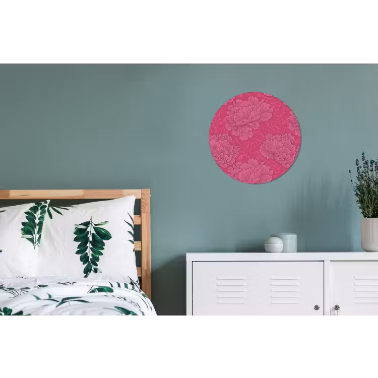Wandcirkel - Aluminium - Pioenrozen - Energiek - Roze — 4