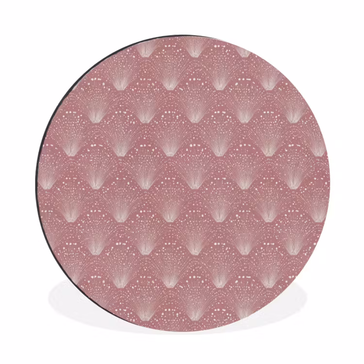 Wandcirkel - Aluminium - Trendy - Patroon - Roze — 1