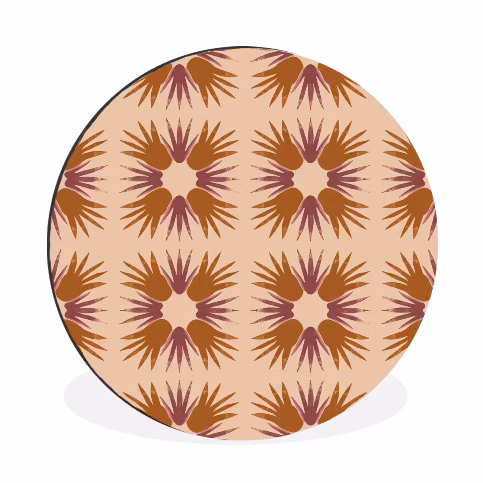 Wandcirkel - Aluminium - Ornament - Patroon - Oker — 1