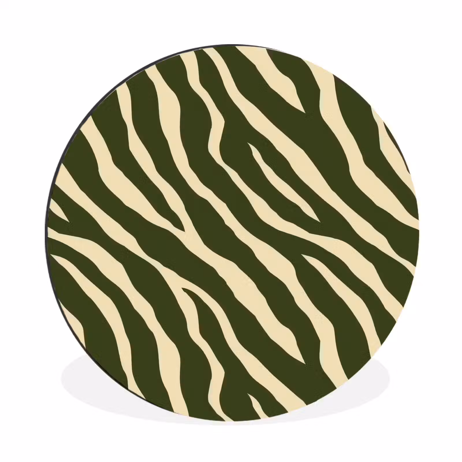 Wandcirkel - Aluminium - Zebra - Patroon - Groen — 1