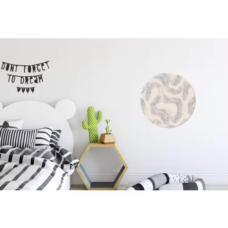 Wandcirkel - Aluminium - Lijnen - Patroon - Beige - Minimalistisch — 5