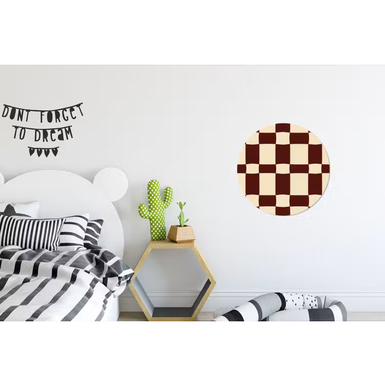 Wandcirkel - Aluminium - Retro - Patroon - Bruin — 5