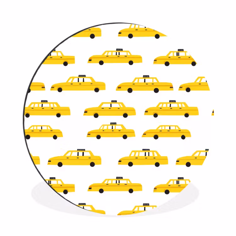 Wandcirkel - Aluminium - Taxi - Iconisch - Geel — 1