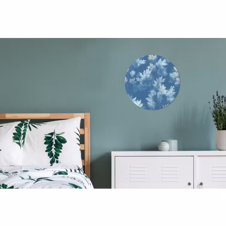 Wandcirkel - Aluminium - Varen - Botanisch - Patroon - Grijsblauw — 4
