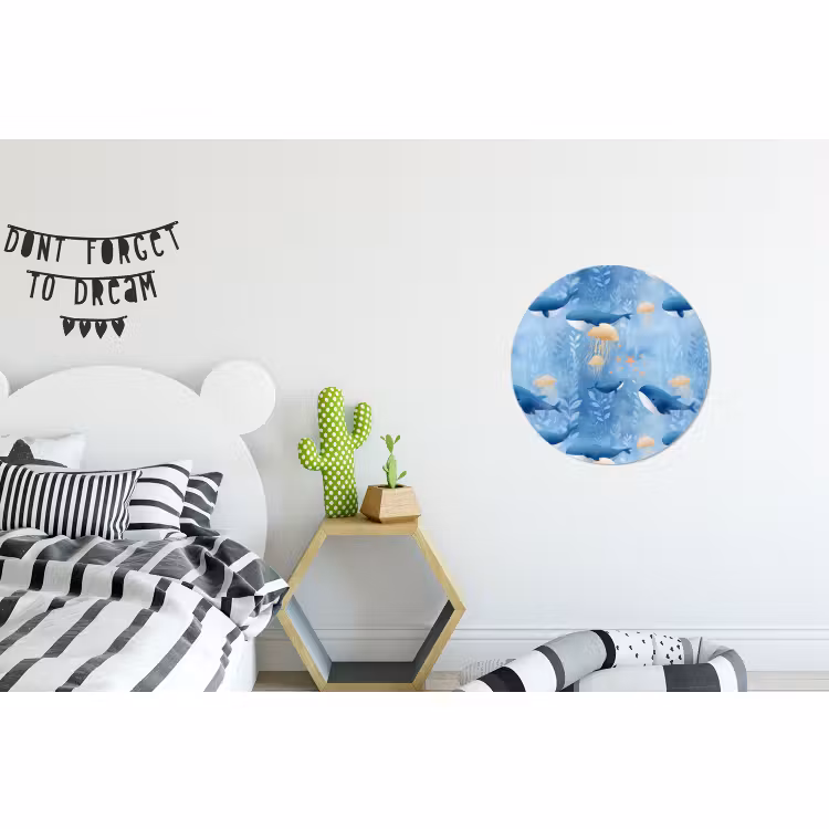 Wandcirkel - Aluminium - Walvissen - Oceaan - Blauw — 5