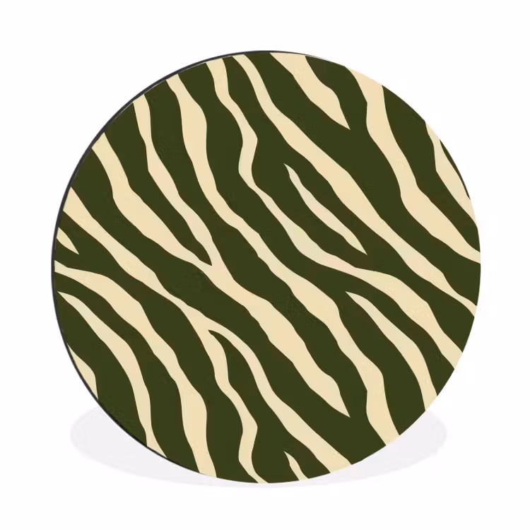 Wandcirkel - Aluminium - Zebra - Patroon - Groen — 1