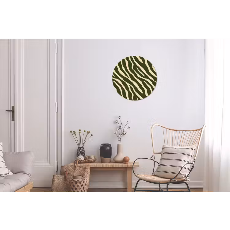 Wandcirkel - Aluminium - Zebra - Patroon - Groen — 2