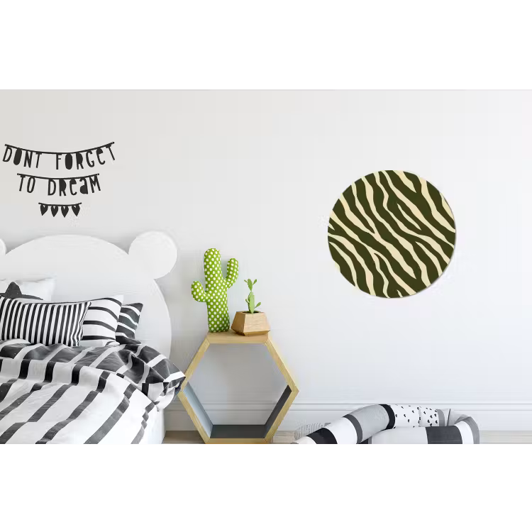 Wandcirkel - Aluminium - Zebra - Patroon - Groen — 5