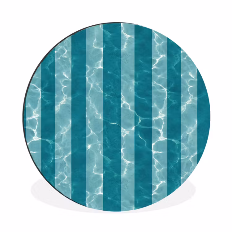 Wandcirkel - Aluminium - Zwembad - Strepen - Groen — 1
