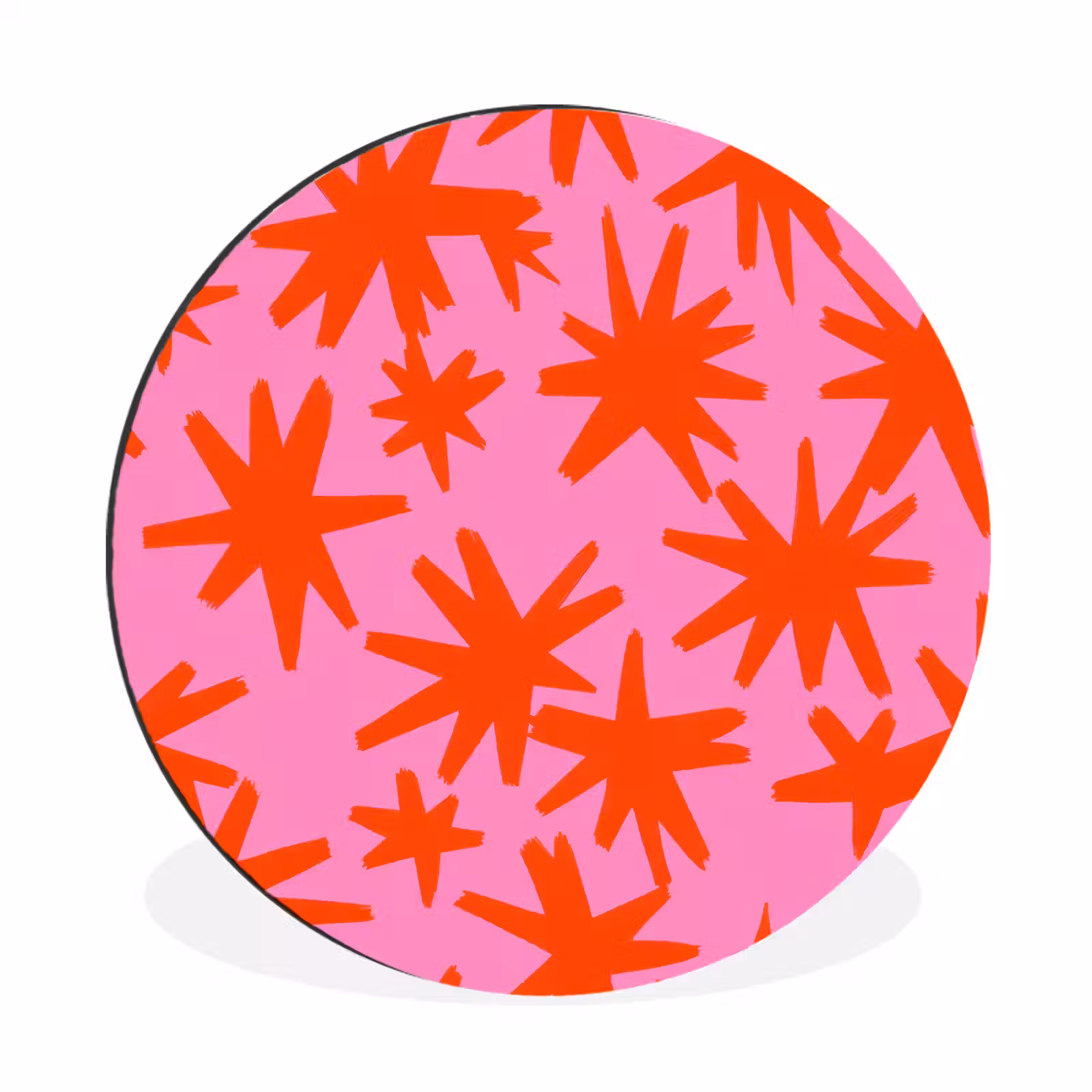 Wandcirkel - Aluminium - Modern - Sterren - Roze — 1